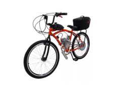 BIKE MOTORIZADA 100CC QUBIKEMOTORS- BANCO SIMPLES - S/SUSPENSÃO FREIO V-BREAK - BAÚ - COROA 52 DENTES - loja online
