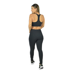 Conjunto Fitness Feminino de Poliamida Suplex Top Nadador Calça Legging