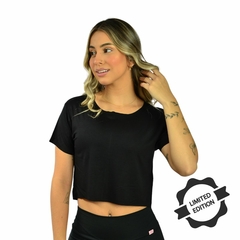 Blusa Cropped Viscolycra Fitness Feminina Edição Limitada