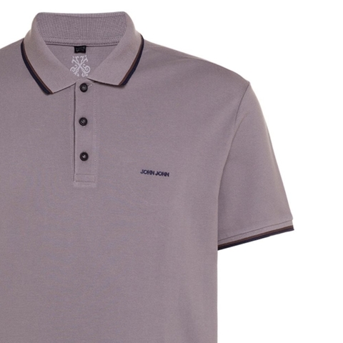 POLO 2 LINES CRAVO CINZA JOHN JOHN MASCULINA