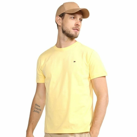 CAMISETA CLÁSSICA DE ALGODÃO AMARELA TOMMY HILFIGER MASCULINA