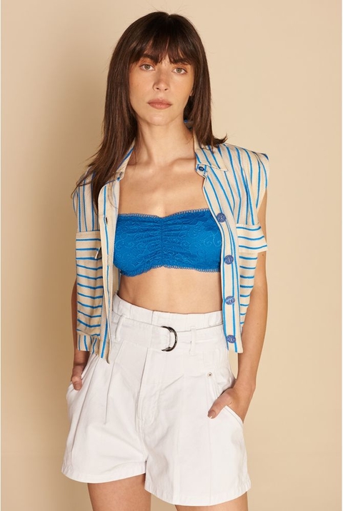 CAMISA EST BALNEÁRIO AZUL MY PLACE FEMININA