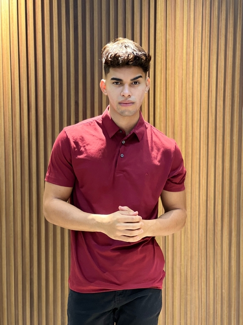 POLO JERSEY ALGODAO PIMA SURTON CEREJA ARAMIS