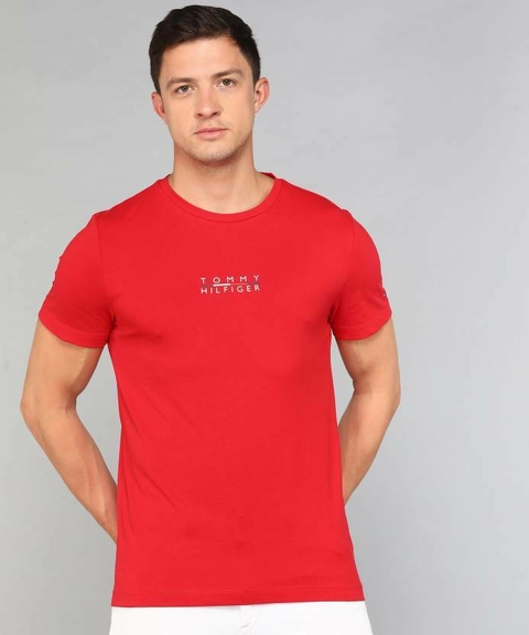 CAMISETA T-SHIRT SQUARELOGOTTE VERMELHA TOMMY HILFIGER MASCULINA