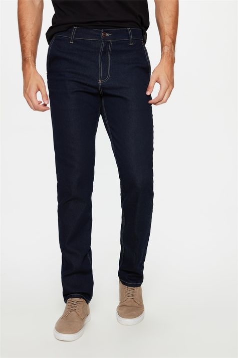 CALÇA JEANS ESCURO SLIM COM BOLSO FACA DAMYLLER MASCULINA