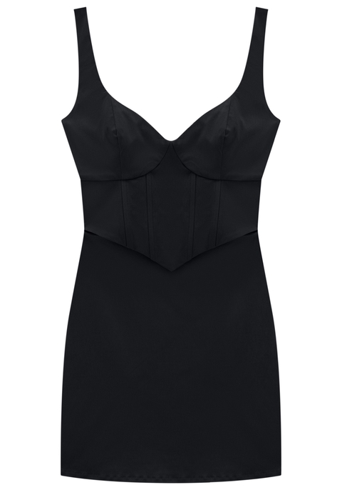 VESTIDO CURTO COM CORSET CINTURA LEZ A LEZ FEMININO