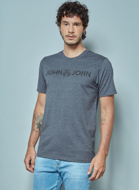 CAMISETA BASIC JOHN JOHN CINZA MESCLA MASCULINA