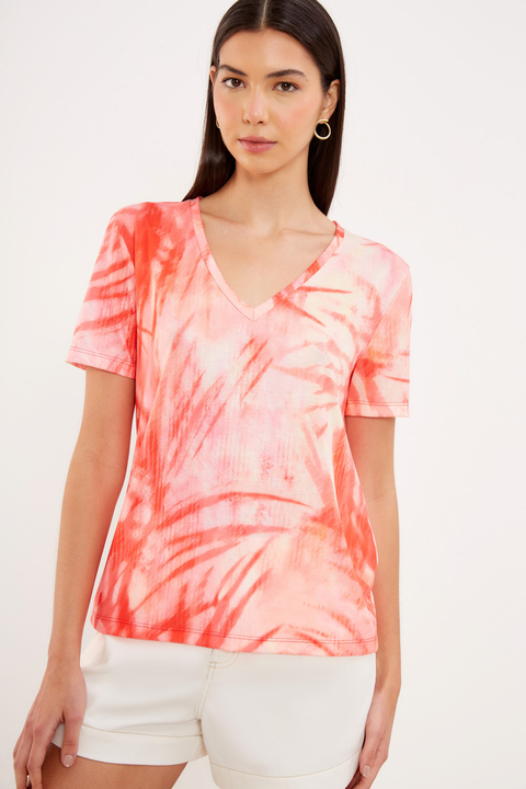 TSHIRT MALHA ESTAMPA PALMEIRAS FEMININA SACADA