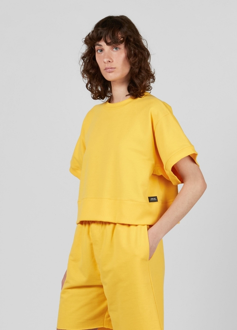 BLUSA MC MOLETOM PRIMARY AMARELA OSKLEN FEMININA