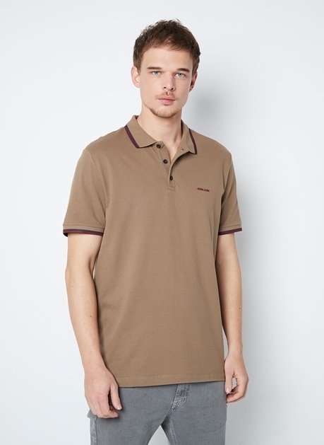 POLO 2 LINES CHOCOLATE JOHN JOHN MARROM MEDIO MASCULINA
