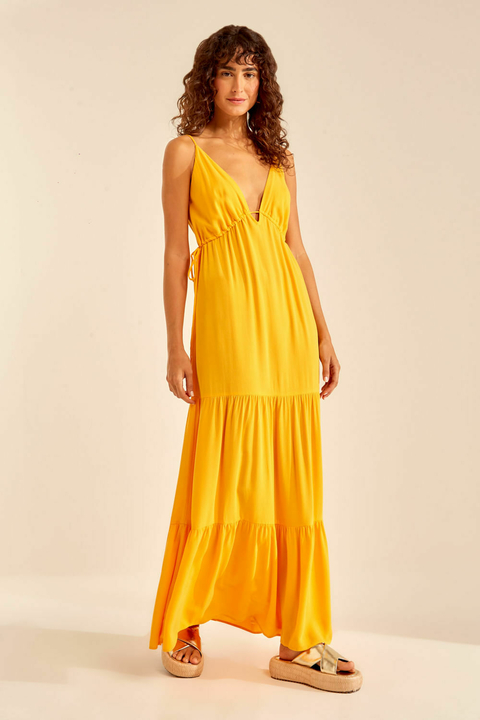 VESTIDO TECIDO MARIAS LARANJA FEMININO OH BOY!