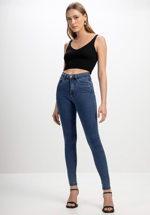 CALÇA JEANS SKINNY SUPER ALTA SUSTENTÁVEL LEZ A LEZ FEMININA