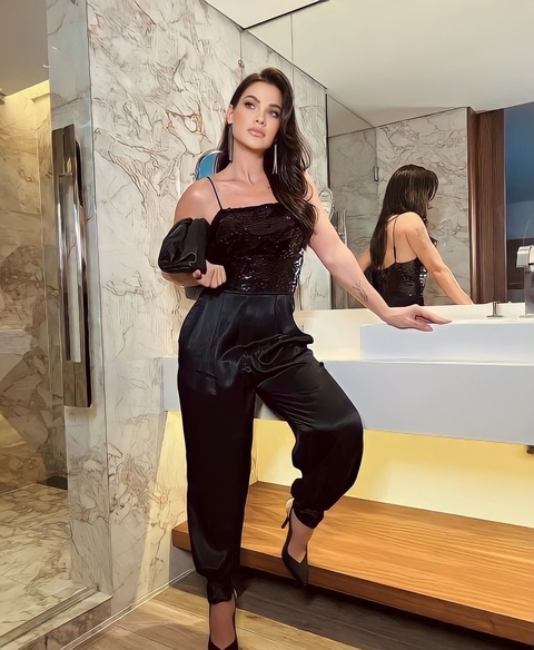 MACACÃO MIX PAETE PRETO MY PLACE FEMININO