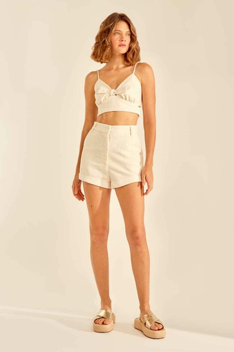 SHORT MALHA ELABORADO FEMININO OH BOY!