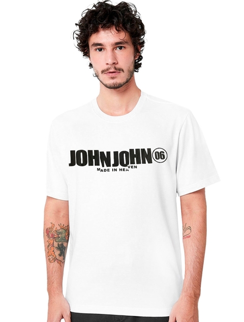 CAMISETA BASICA RX CRROKED JOHN JOHN BRANCA MASCULINA