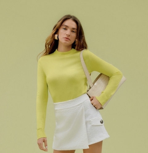 BLUSA MANGA LONGA VERDE LIMA MORENA ROSA FEMININA