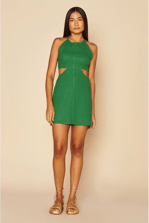 VESTIDO CURTO LINHO PLANTA MY PLACE FEMININO