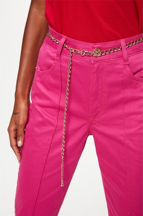 CALÇA SLIM CROPPED CINTO DE CORRENTES DAMYLLER FEMININO