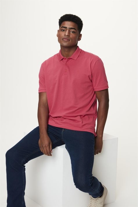 POLO BÁSICA DE MALHA MACIA DAMYLLER ROSA ESCURO MASCULINA