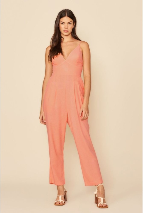 MACACÃO LINHO ALÇA SALMAO MY PLACE FEMININO