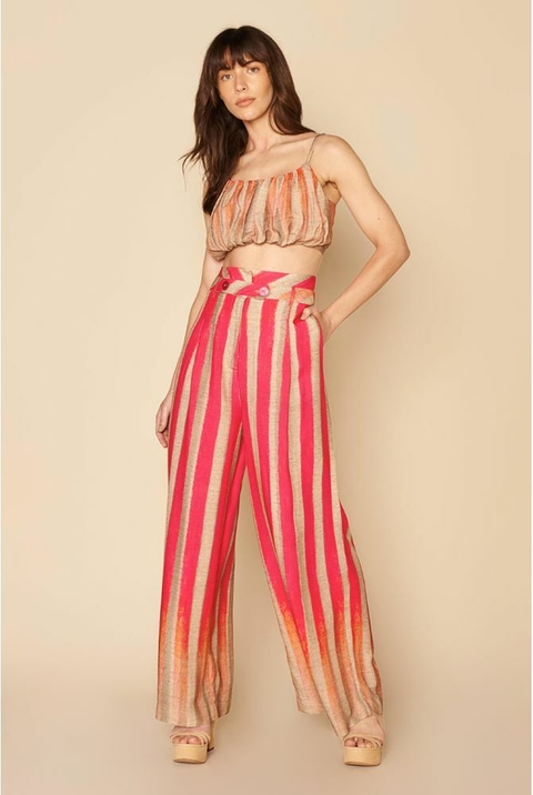 CALÇA PANTALONA ESTAMPADA MY PLACE FEMININA