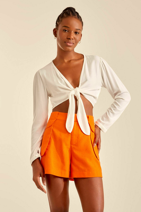 CAMISA TECIDO AMARACAO OFF WHITE FEMININA OH BOY!