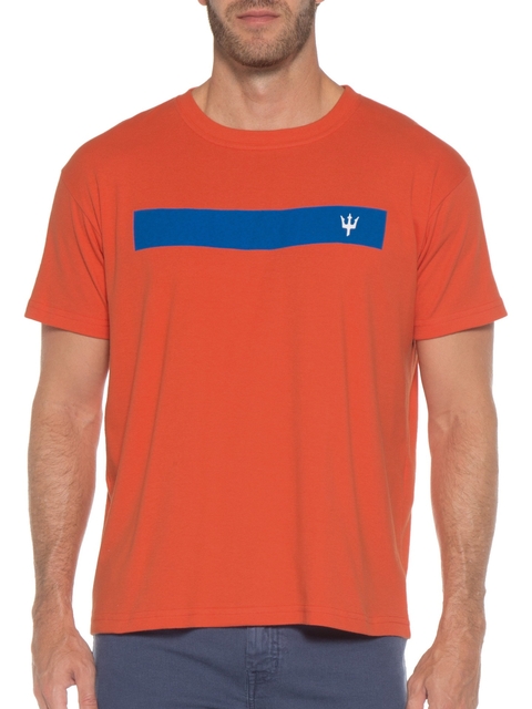 CAMISETA BIG SHIRT BARRA TRIDENTE LARANJA OSKLEN MASCULINA