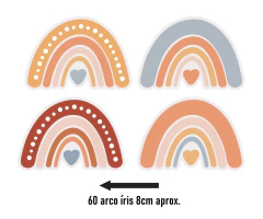 Adesivos de Parede + Faixas + Régua + Porta Maternidade + Quadros Arco Iris Boho - comprar online