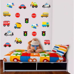 Kit Adesivo de Parede Carros e Relampago Mc Queen