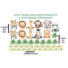 Adesivo de Parede Animais Safari Aquarela e Bolinhas - comprar online