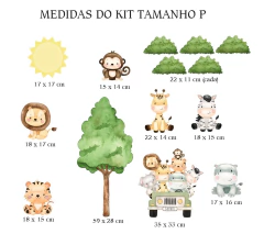 Adesivo de Parede Safari - Papel de Parede Infantil - Decoração Quarto de Menino - comprar online