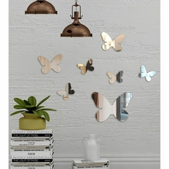 Kit 13 Borboletas em Acrílico Espelhado - Decoração Parede Prata - Quartos - Brilhante Elegante e Moderno na internet