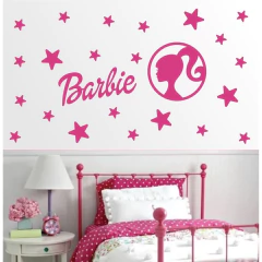 Kit Adesivo de Parede Barbie - Adesivo de Parede Decoração Quarto de Menina