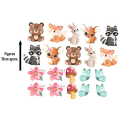 Kit Adesivo de Parede Animais Bosque Encantado - comprar online