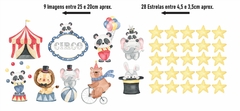 Adesivo de Parede + Faixas + Régua + Porta Maternidade + Quadros Circo