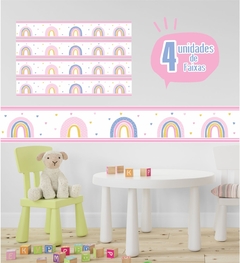 Imagem do Faixa Adesiva Decorativa Arco Iris - Adesivo de Parede Infantil - Decoração Quarto de Menina