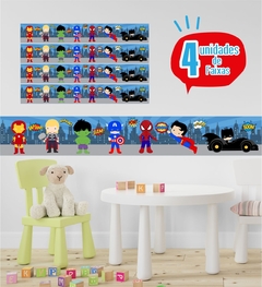 Faixa Adesiva Decorativa Herois - Adesivo de Parede Infantil - Decoração Quarto de Menino - loja online