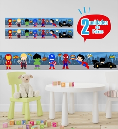Faixa Adesiva Decorativa Herois - Adesivo de Parede Infantil - Decoração Quarto de Menino na internet