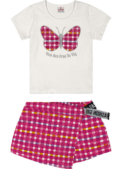 Conjunto infantil menina com aplique de borboleta Brandili 41633 - comprar online