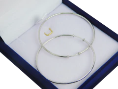 Aros Argollas Cubanos Oro Blanco 18k 4 gramos 4,8 cm - Joyeria Esponda