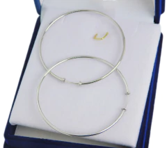 Aros Argollas Cubanos Oro Blanco 18k 4 gramos 4,8 cm en internet