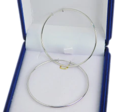Aros Argollas Cubanos Oro Blanco 18k 4 gramos 4,8 cm - comprar online
