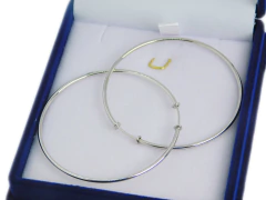 Aros Argollas Cubanos Oro Blanco 18k 4 gramos 4,8 cm - tienda online