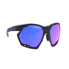 Oculos Ciclismo Hb Rush Matte Graphite Blue Chrome - Bikeweb