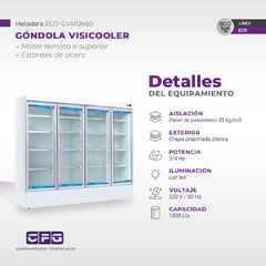 Heladera Góndola Visicooler 4 Puertas / ECO-GV4P2450 - tienda online