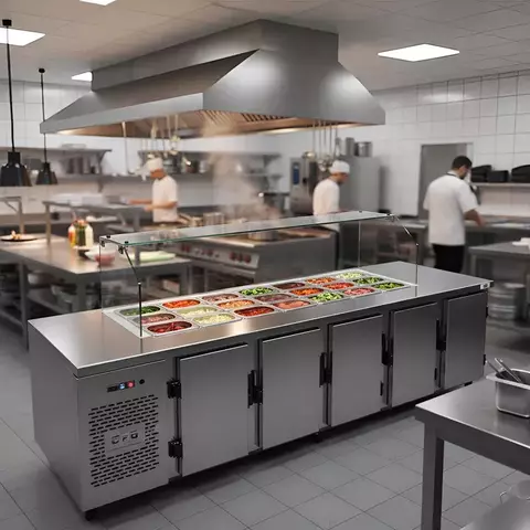 Heladera Mostrador Ciego Bajo Mesada Con Topinera + Cupula 3 mts (5 puertas) / ECO-MCR3000-TOPC - comprar online