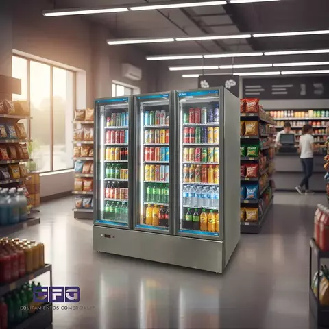 Heladera Exhibidora Vertical 3 Puertas Acero Inox Motor Inferior / PRM-EV3P1830MI - comprar online