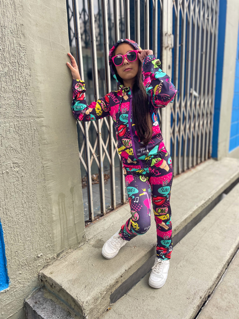 Conjunto infantil Grafite roxo