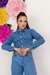 Jaqueta jeans juvenil cropped coração