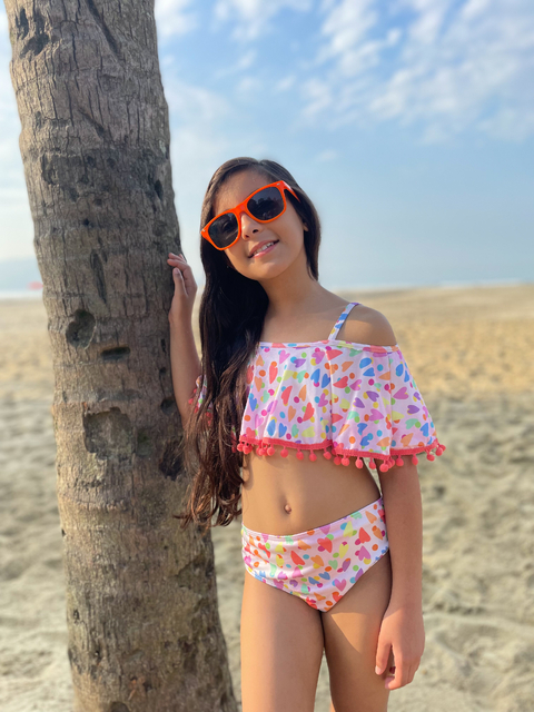 Biquini infantil menina Coração